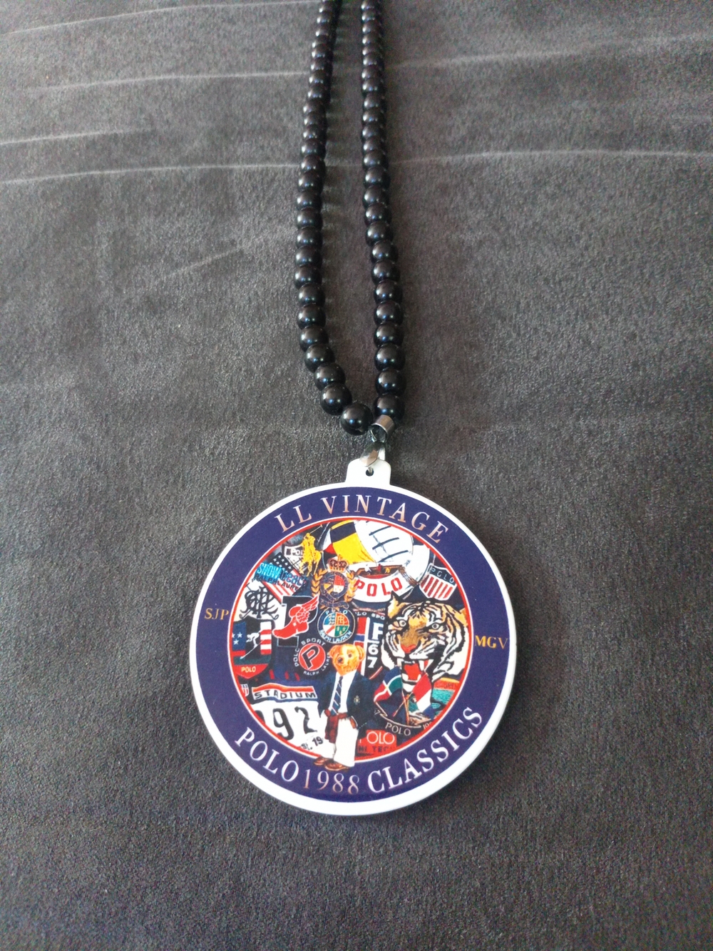 Polo Cookie Lo Life Vintage Classic Medallion Pendant Necklace Custom Piece - Picture 2 of 2